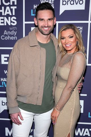 <p>Charles Sykes/Bravo via Getty </p> 'Summer House' stars Carl Radke and Lindsay Hubbard