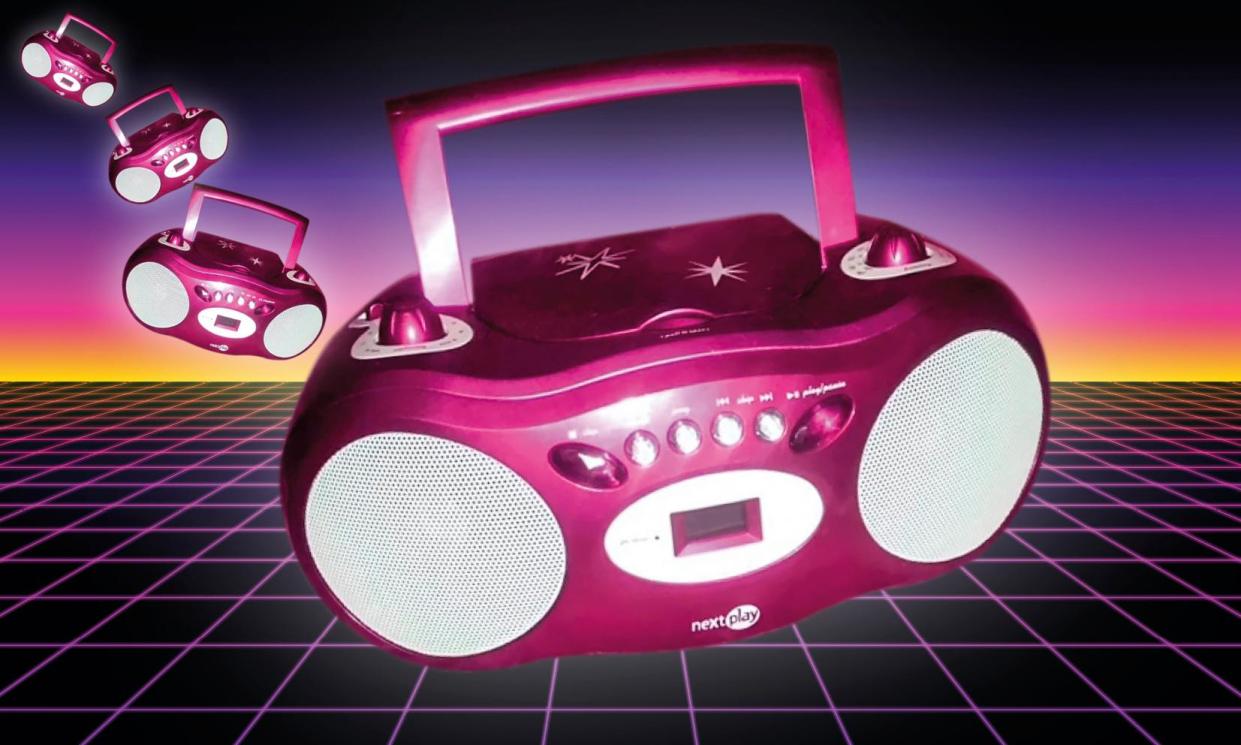 <span>‘We’re entering a prime time for lost media’ … The mysterious boombox that is the only visual detail for lost song Everyone Knows That.</span><span>Illustration: Guardian Design; Getty Images/The Guardian</span>