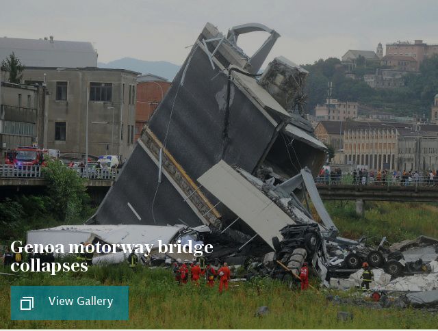 Genoa motorway bridge collapses