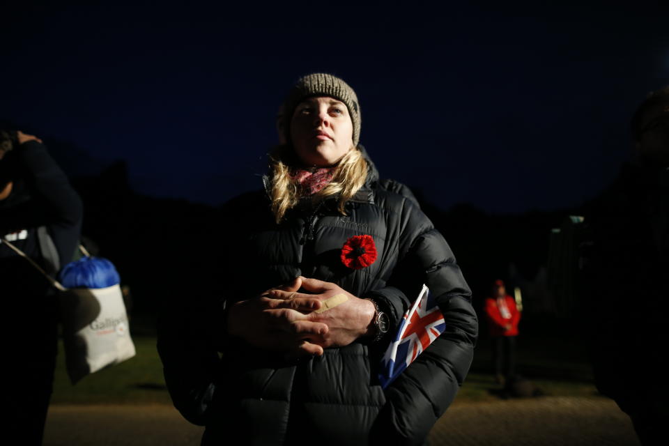 People attend he Dawn Service ceremony at the Anzac Cove beach, the site of World War I landing of the ANZACs (Australian and New Zealand Army Corps) on April 25, 1915, in Gallipoli peninsula, Turkey, early Thursday, April 25, 2019. As dawn broke, families of soldiers, leaders and visitors gathered near former battlefields, honouring thousands of Australians and New Zealanders who fought in the Gallipoli campaign of World War I on the ill-fated British-led invasion. The doomed Allied offensive to secure a naval route from the Mediterranean to Istanbul through the Dardanelles, and take the Ottomans out of the war, resulted in over 130,000 deaths on both sides.(AP Photo/Emrah Gurel)