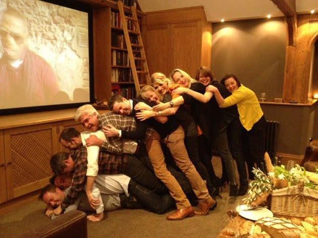 Celebrity photos: Phillip Schofield, Holly Willoughby and Ant and Dec had a drunken night in together with some friends this week. Phillip tweeted this photo of the group messing around, and said: “After an evening with @antanddec and @hollywills ... I think it's safe to say that I'm rat a**** :) [sic]