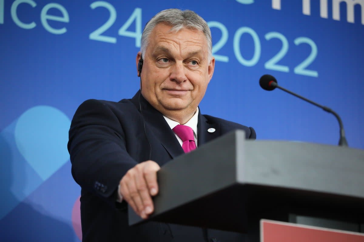 Hungarian Prime Minister Viktor Orban during a press conference after the Visegrad Group (EPA)