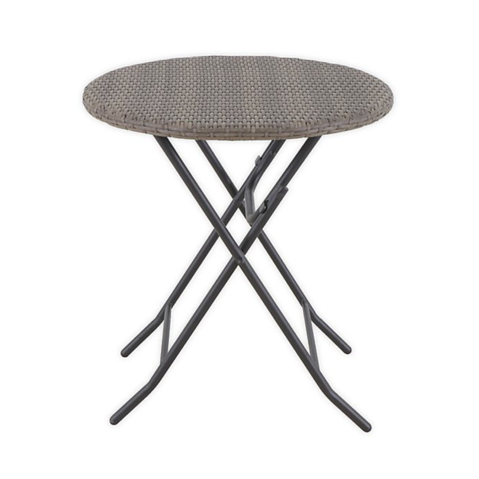 Barrington Folding Wicker Bistro Table in Brown (Photo via Bed Bath & Beyond)