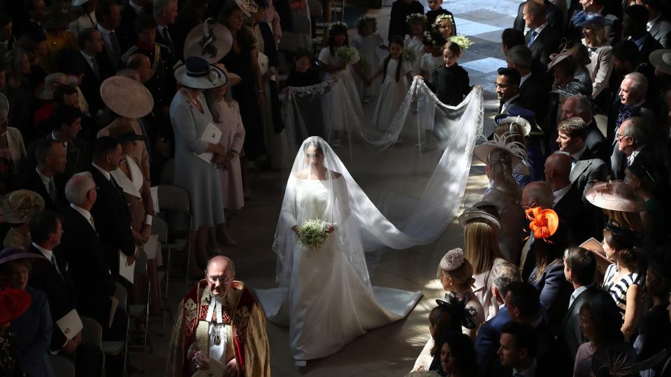 <p> Meghan Markle and Prince Harry's May 2018 wedding was an historic day for many reasons, but one of the most touching and empowering moments of the entire event was when Meghan opted to walk herself down the first half of the aisle at St. George's Chapel in Windsor Castle, before being joined by her father-in-law, King Charles. </p> <p> Meghan's difficult relationship with her father Thomas Markle has been well documented, so royal fans were unsure of who, if anyone, would walk Meghan down the aisle on her big day – so it was lovely to see her make this untraditional yet important move. </p>