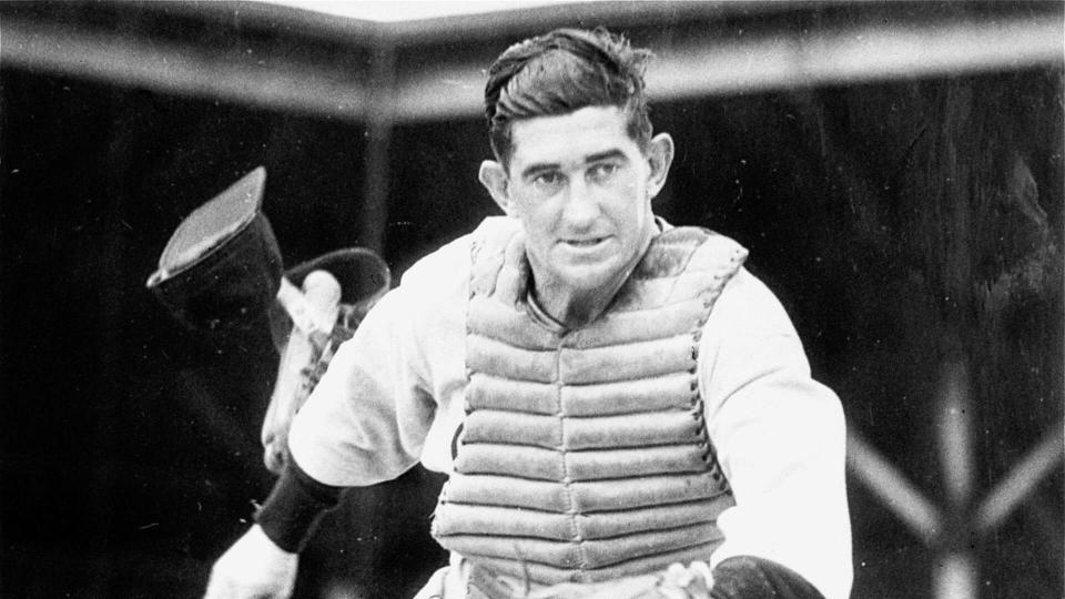 Mandatory Credit: Photo by AP/Shutterstock (7409199a)Mickey Cochrane catcher-manager of the Detroit Tigers, is shown as he races to the plate to block off a runner in a practice game at the Tigers' training camp at Lakeland, FloridaTIGERS COCHRANE, LAKELAND.