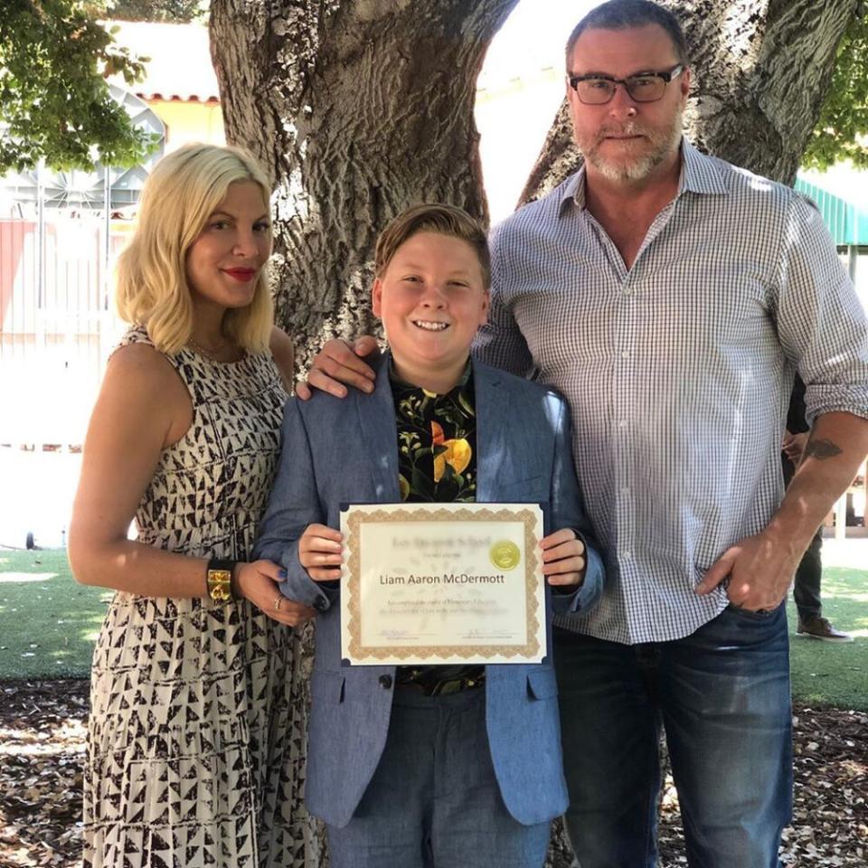 Tori Spelling (L) and Dean McDermott with son Liam | Tori Spelling/Instagram