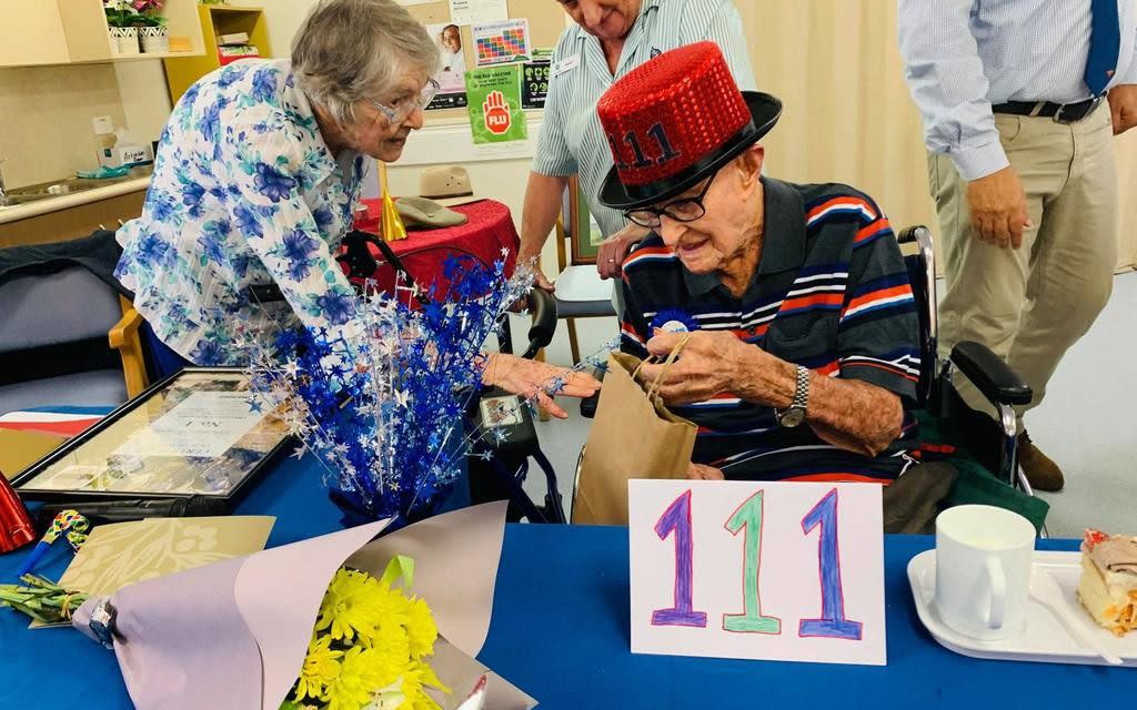 Dexter Kruger celebrating his 111th birthday