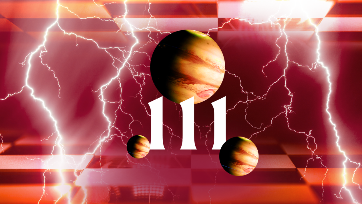 the number 111 under planets and lightning