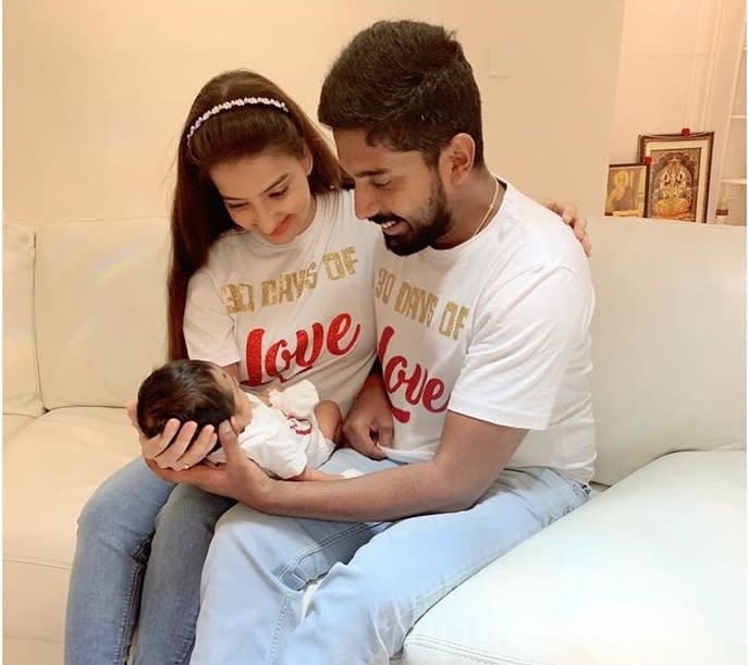 <em>Saath Nibhaana Saathiya </em>fame Lovey Kaur got hitched to boyfriend Koushik Krishnamurthy last year, and the TV couple were promoted to parenthood this February. The new mommy-daddy are on cloud nine with little munchkin Royce brightening up their days.