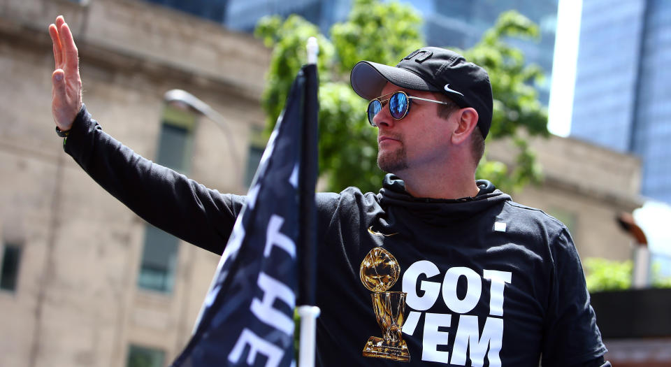 Raptors head coach Nick Nurse revealed on Wednesday that his team has been invited to 24 Sussex Drive, but hasn't heard anything from the White House. (Photo by Vaughn Ridley/Getty Images)