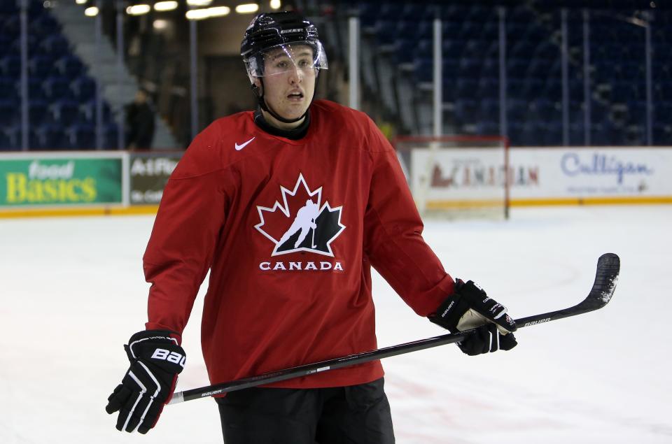 Nick Ritchie #23 skates during the Canada National Junior Team practice. (Photo by Vaughn Ridley/Getty Images)