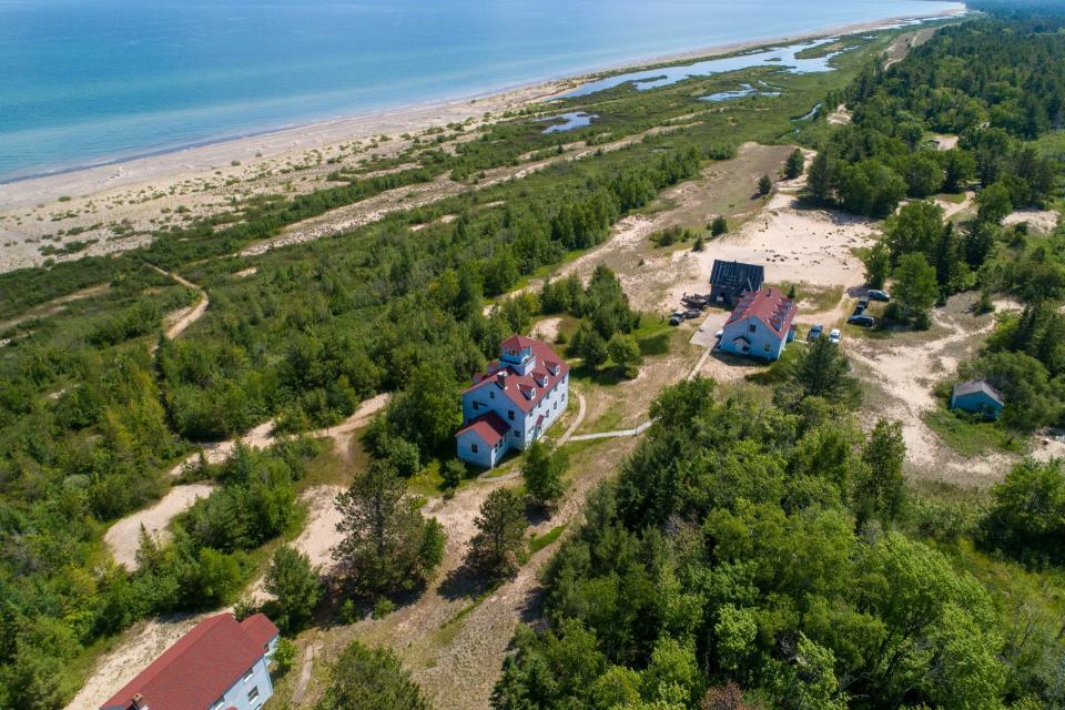 An overview shot of the life saving station at Vermilion Point.