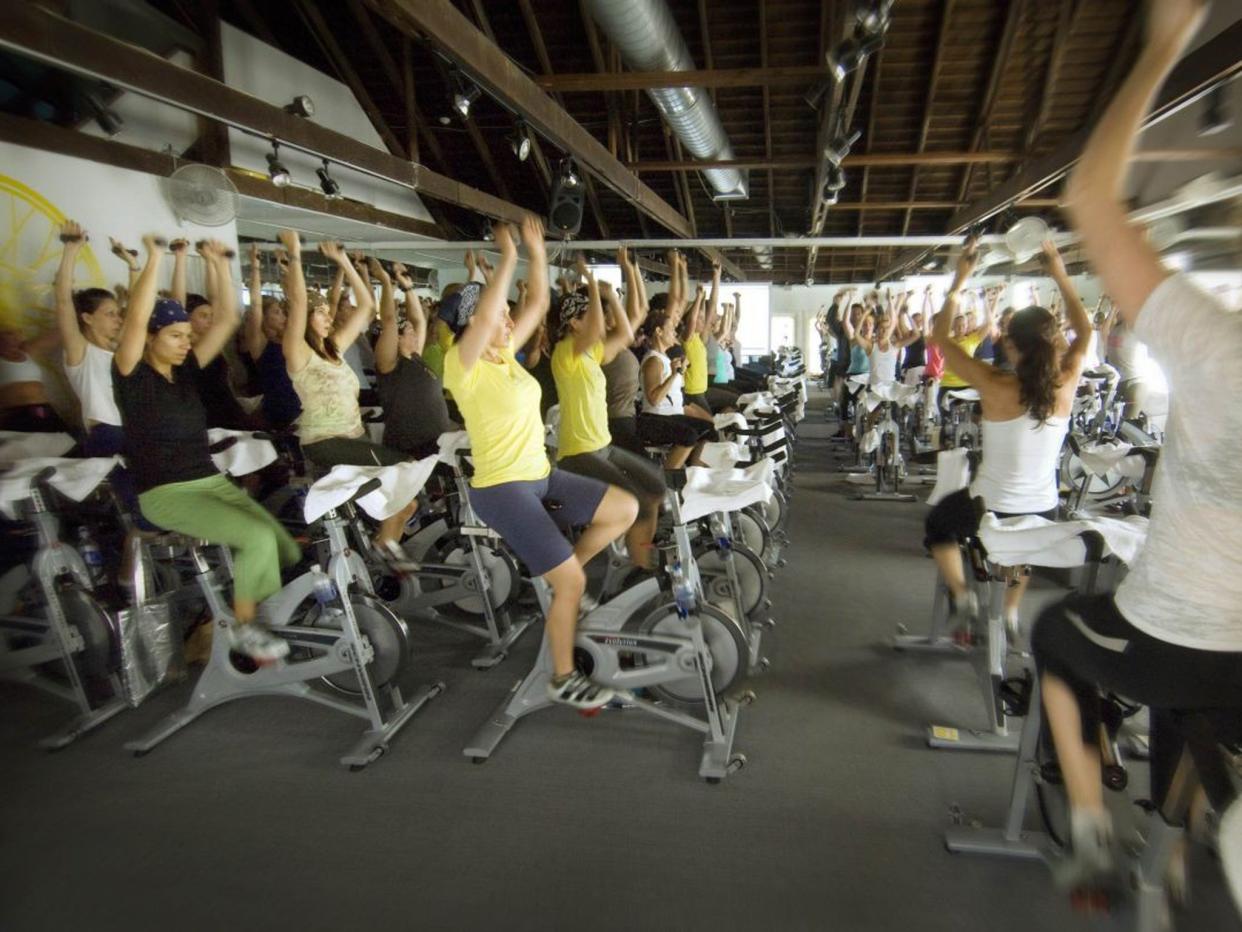 <p>A SoulCycle class in New York</p>