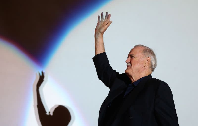 British actor John Cleese arrives to receive the Heart of Sarajevo honorary award during the 23rd Sarajevo Film Festival in Sarajevo