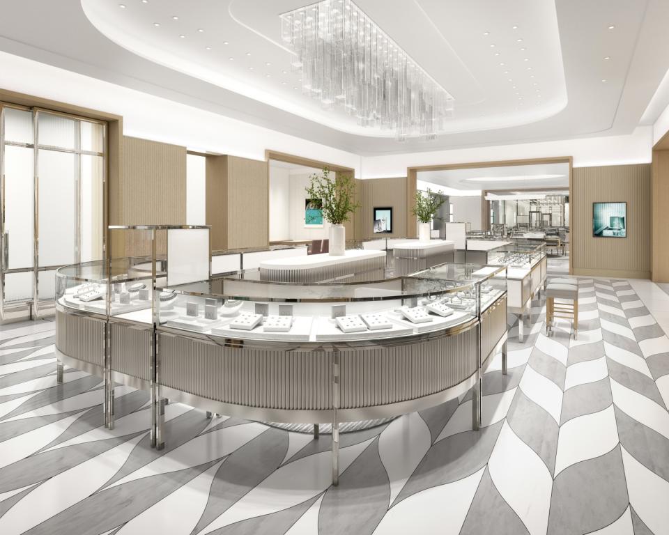 A rendering of the love and engagement room at the new Tiffany & Co. store in South Coast Plaza.