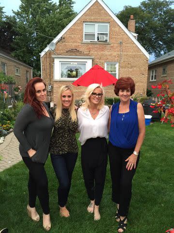 <p>Jenny McCarthy Facebook</p> Jenny McCarthy with her sisters and mother at her childhood home.