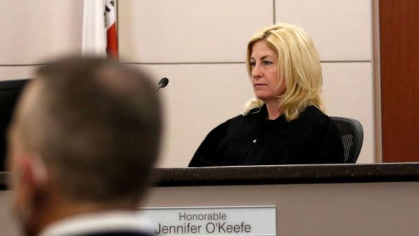 PHOTO: Paul Flores listens during the closing arguments as Judge Jennifer O'keefe presides in the Kristin Smart murder trial on Oct. 3, 2022 in Salinas, Calif.  Flores is accused of the murder of Kristin Smart. (Laura Dickinson/The Tribune (of San Luis Obispo) via AP, Pool)