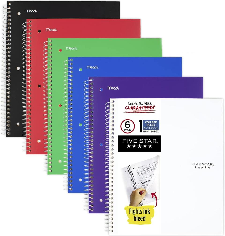 Five Star Spiral Notebooks with Pockets Plus Study App