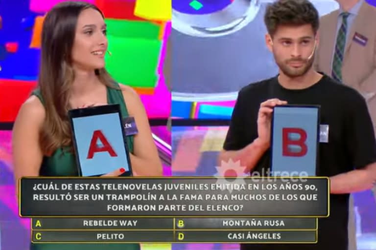 Belén y Jonathan, los finalistas de la emisión del martes de Los 8 escalones (Foto: Captura eltrece)