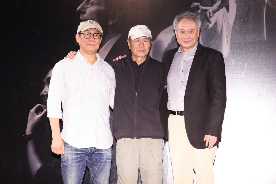 李安（右起）、侯孝賢和廖慶松一直對台灣電影與金馬獎非常關心。