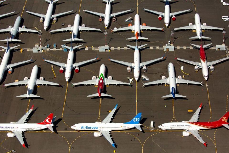 Grounded Boeing 737 MAX airplanes | David Ryder/Getty