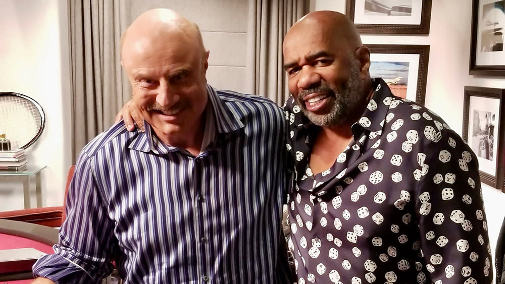  Steve Harvey (right) hangs out with Merit Street Media's Dr. Phil McGraw. 