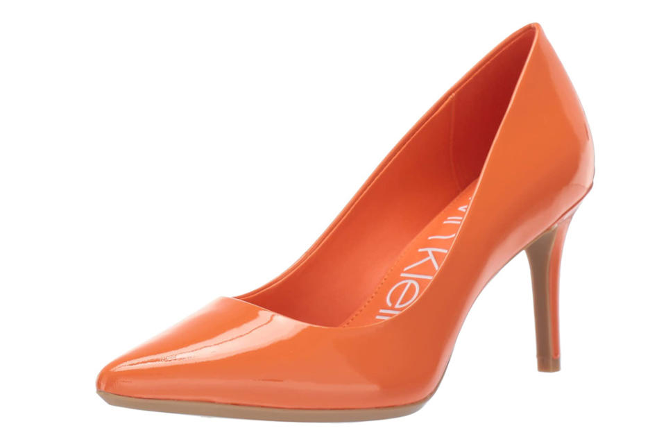 calvin klein, pumps, orange