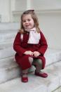 <p>Kate also took a picture of Charlotte sitting on the steps, already wearing her backpack, ready to kick off the school year.</p>