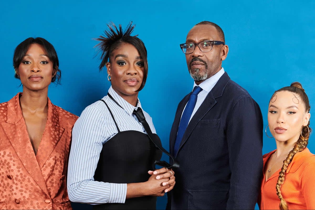 Lenny Henry with his leading actors Rochelle Neil, Yazmin Belo and Saffron Coomber – ‘The sisterhood who protects each other when no one else will’  (ITV)