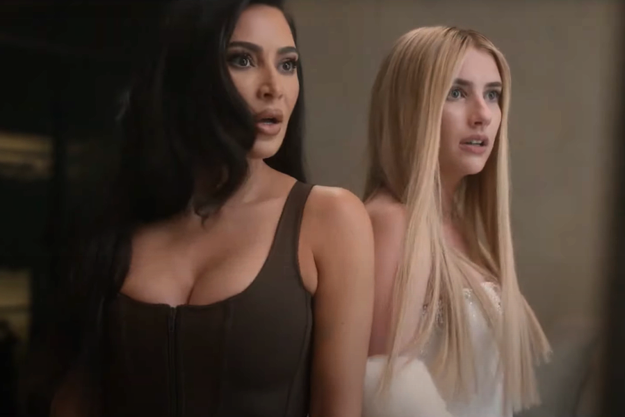 Emma Roberts praises AHS costar Kim Kardashian for being a pro