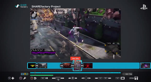 PlayStation 4 SHAREfactory video editor