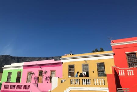 Colourful housing is seen in the Bo Kaap district in Cape Town