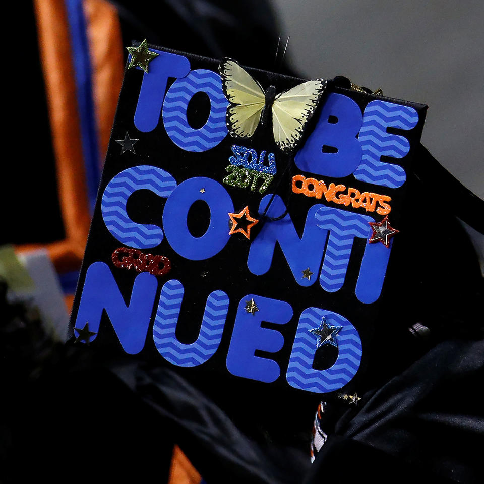 <p>A graduate’s mortar board hat is pictured during a commencement for Medgar Evers College in the Brooklyn borough of New York City, New York, June 8, 2017. (Photo: Carlo Allegri/Reuters) </p>