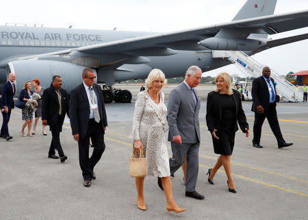 Britain's Prince Charles and Camilla, Duchess of Cornwall, arrive in Havana, Cuba, March 24, 2019. REUTERS/Phil Noble