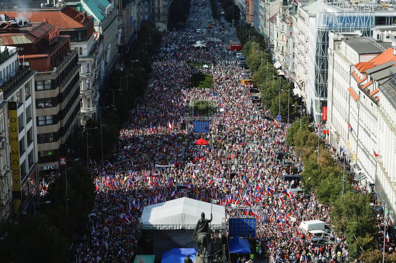 Anti-government protest, in Prague