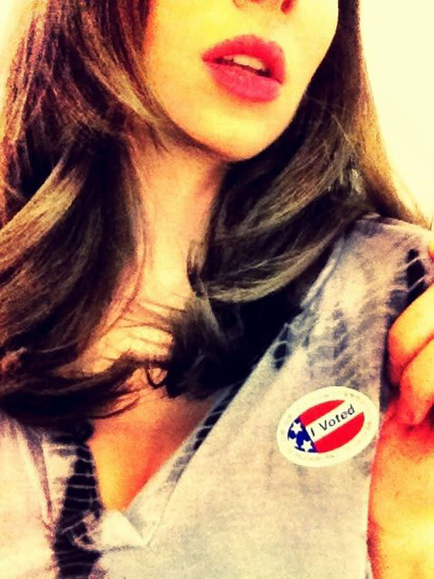 Feeling sooooo turned on by exercising my rights!! VOTE. - <a href="https://twitter.com/alisonbrie/status/265886796339093505" rel="nofollow noopener" target="_blank" data-ylk="slk:@alisonbrie;elm:context_link;itc:0;sec:content-canvas" class="link ">@alisonbrie</a>, via Twitter