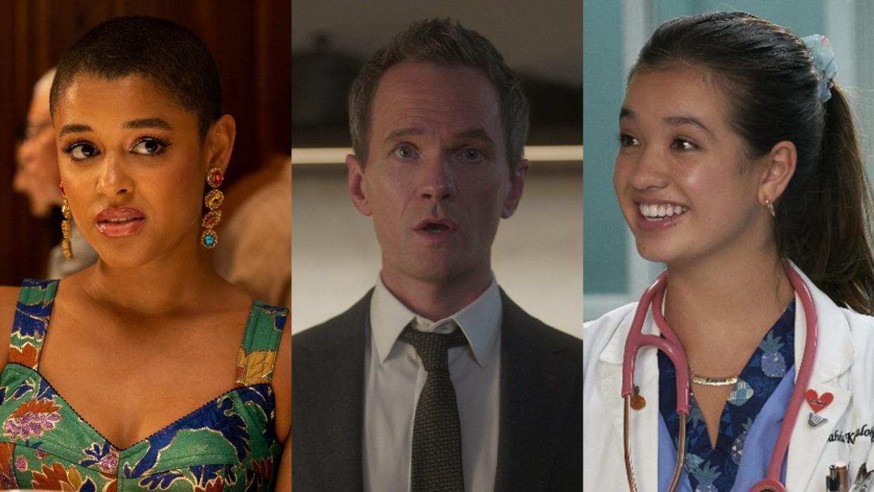  From left to right: Jordan Alexander in Gossip Girl, Neil Patrick Harris in Uncoupled and Elizabeth Lee in Doogie Kamealoha, M.D.  