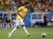 Brazil's Thiago Silva controls the ball during their 2014 World Cup third-place playoff against the Netherlands at the Brasilia national stadium in Brasilia July 12, 2014. REUTERS/Ueslei Marcelino (BRAZIL - Tags: SOCCER SPORT WORLD CUP)