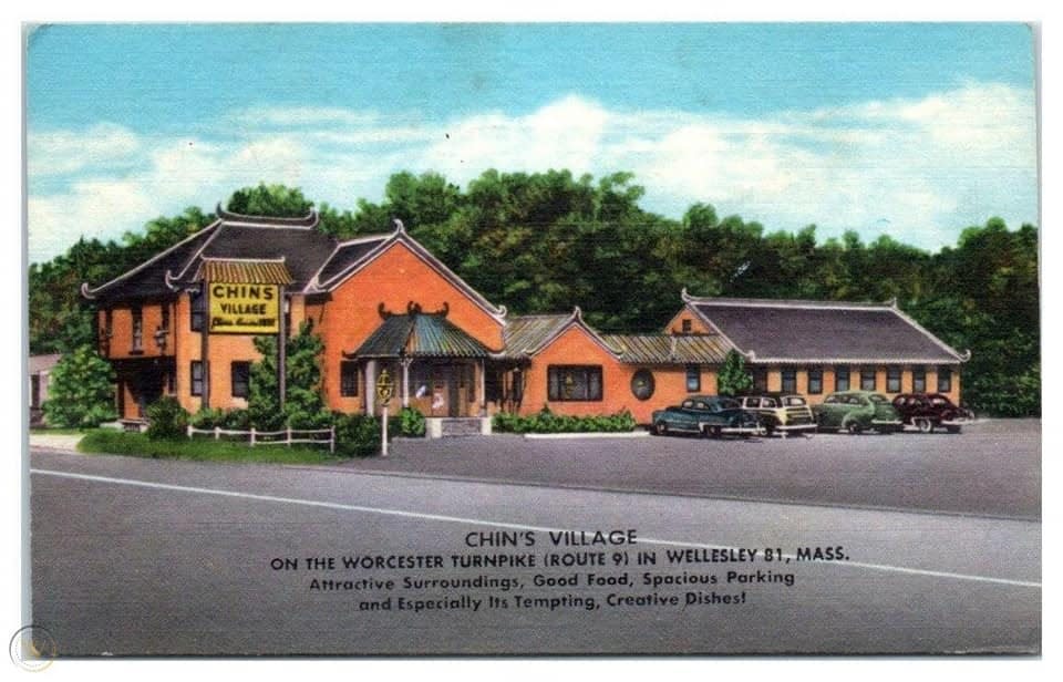 A old postcard from Chin's Village in Wellesley. The Wellesley restaurant burned in a fire.