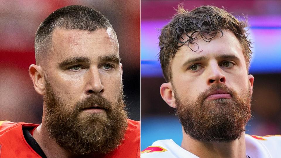 PHOTO: Kansas City Chiefs players Travis Kelce and Harrison Butker. (Getty Images)