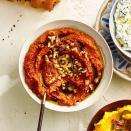 <p>This Turkish-inspired dip is made with roasted red peppers, walnuts, lemon juice, garlic and ground sumac for a rich, intensely flavorful spread that will be the hit of your party.</p><p>Get the <a href="https://www.goodhousekeeping.com/food-recipes/a34975468/muhammara-dip-recipe/" rel="nofollow noopener" target="_blank" data-ylk="slk:Muhammara Dip recipe;elm:context_link;itc:0;sec:content-canvas" class="link "><strong>Muhammara Dip recipe</strong></a>.</p><p><strong>RELATED: </strong><a href="https://www.goodhousekeeping.com/food-recipes/party-ideas/g4967/easy-dip-recipes/" rel="nofollow noopener" target="_blank" data-ylk="slk:80 Best Party Dip Recipes That Are Easy to Serve a Crowd;elm:context_link;itc:0;sec:content-canvas" class="link ">80 Best Party Dip Recipes That Are Easy to Serve a Crowd</a></p>