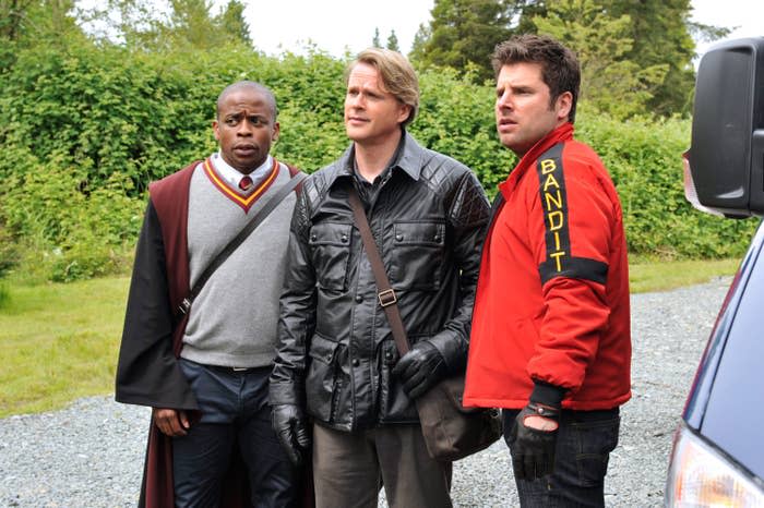 Gus, Pierre Desperaux and Shawn in Psych