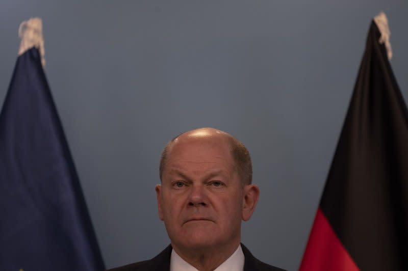 German Chancellor Olaf Scholz referred to Russia's election results as “predetermined.” File Pool Photo by Leo Correa/UPI