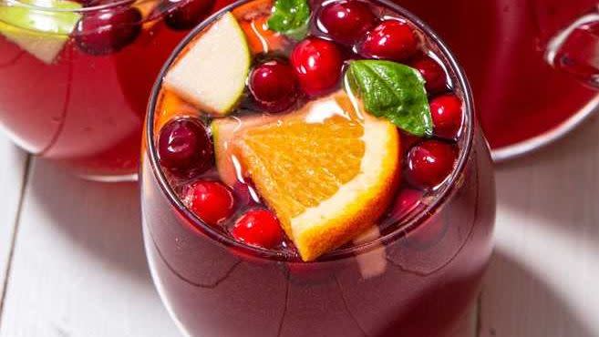 virgin cranberry basil sangria