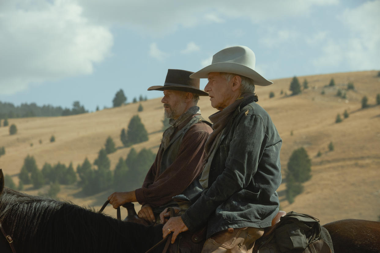 James Badge Dale as John Dutton Sr. and Ford as Jacob Dutton in 1923. (Photo: Emerson Miller/Paramount+)