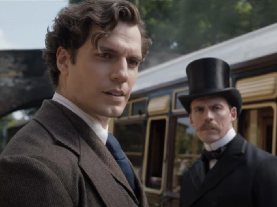 Henry Cavill and Sam Claflin in "Enola Holmes."