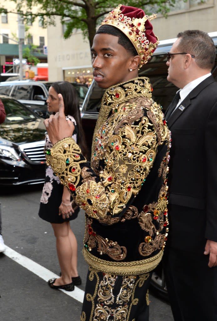 Christian Combs wearing Dolce & Gabbana at the Met Gala in 2018. Getty Images for The Mark Hotel