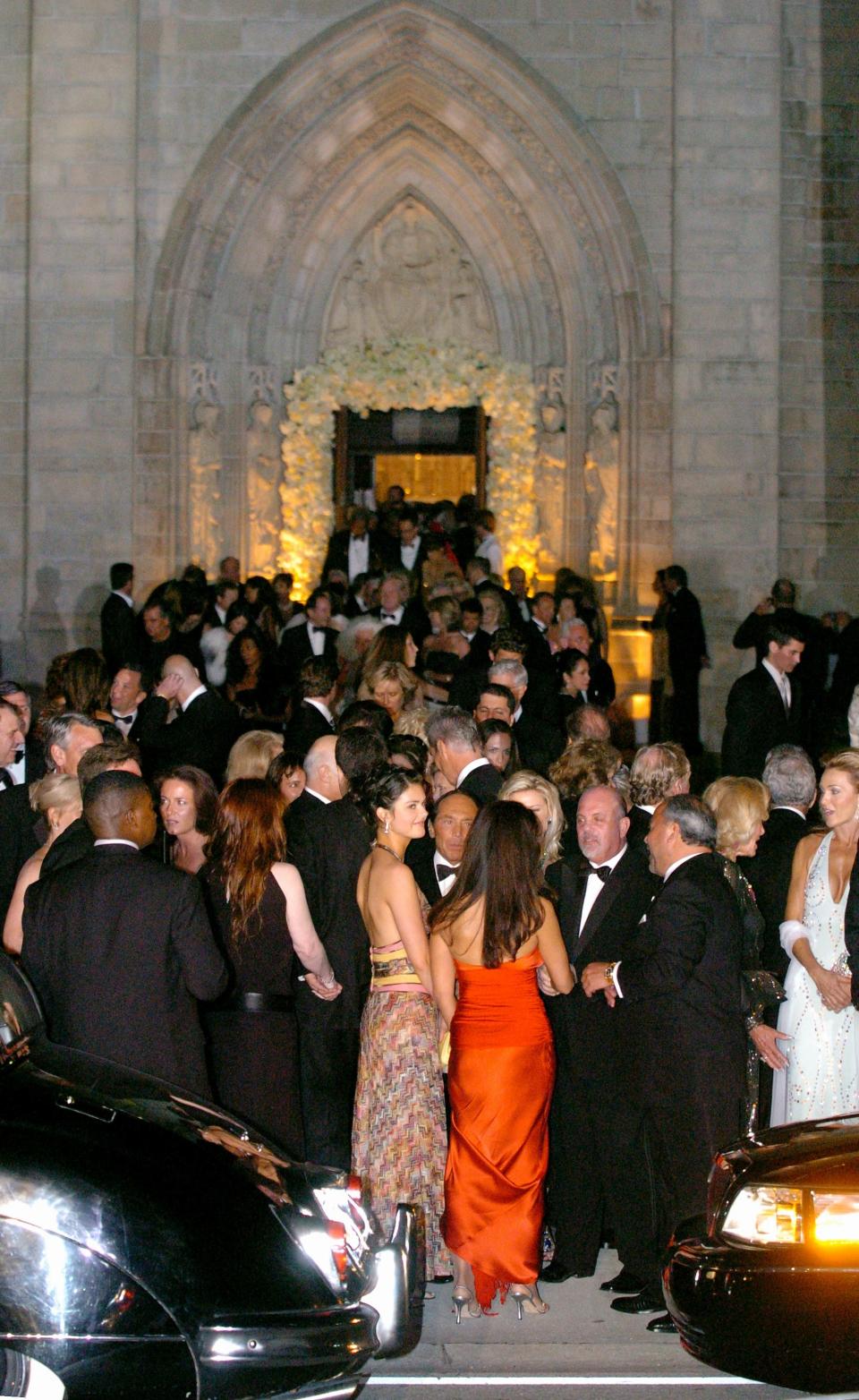 Guests leave the church at Donald Trump and Melania's wedding