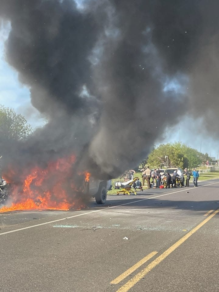 This fiery collision on Highway 79 Thursday claimed the life of the Petrolia baseball coach Pat Maxwell and injured two people.