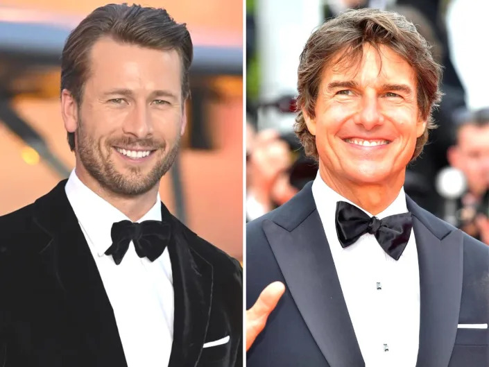 Glen Powell and Tom Cruise